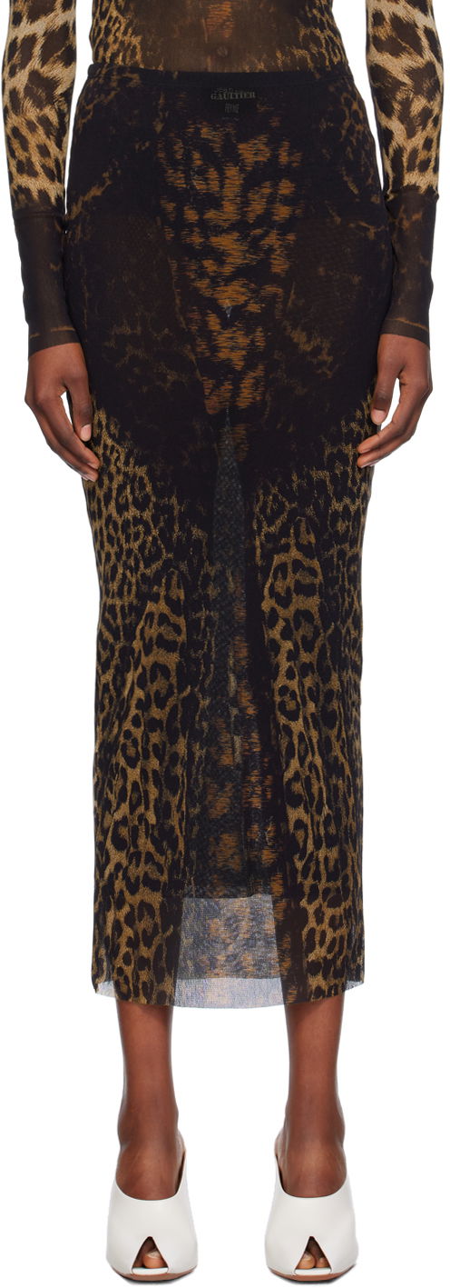 Krila Jean Paul Gaultier Jean Paul Gaultier Leopard Print Maxi Skirt Rjava | 24/31-F-JU143-T565-68606200