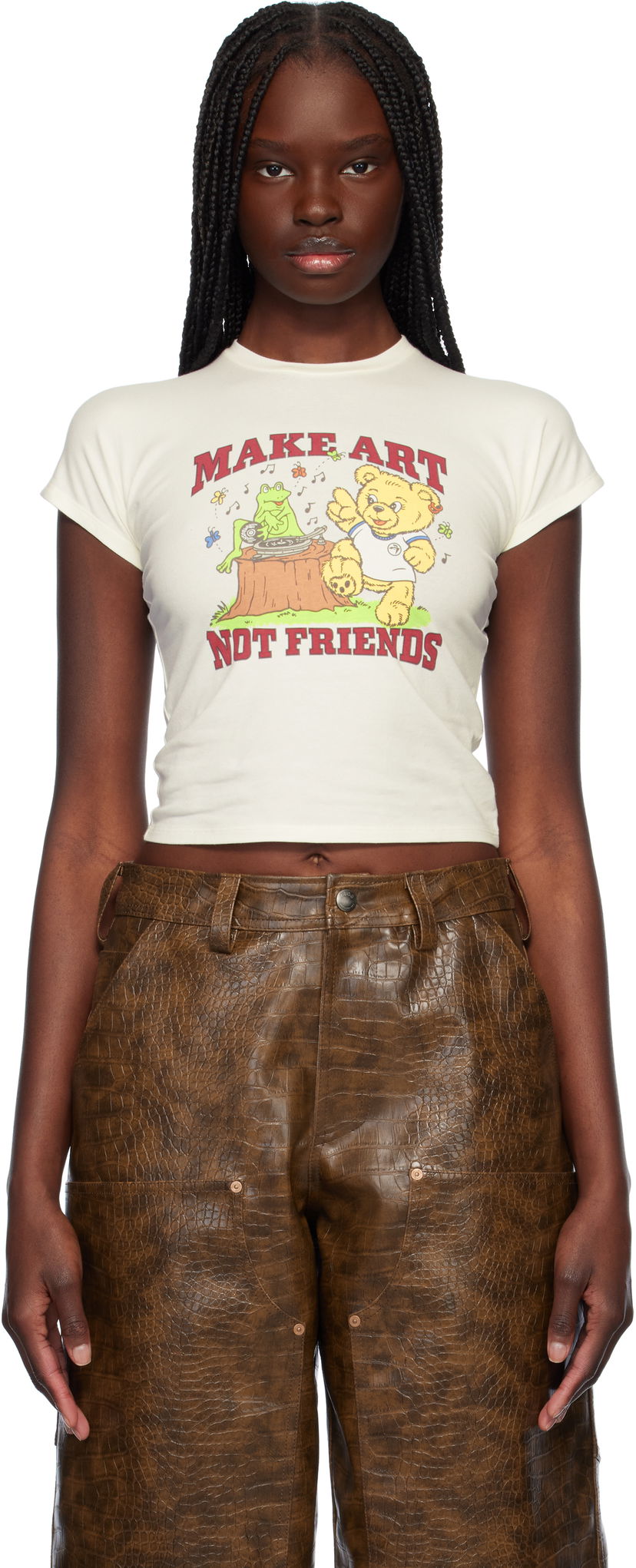 Krop-top Ambush AMBUSH 'Make Art' Baby Tee Bela | 12115397