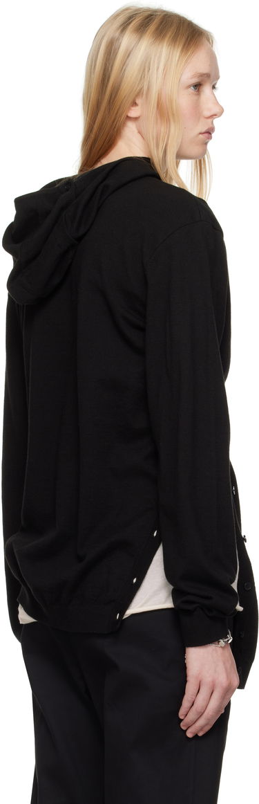 Pleteni pulover Post Archive Faction (PAF) 8.0 Center Knit Asymmetrical Hoodie by Post Archive Faction (PAF) Črna | 8.0 KHC-B, 2