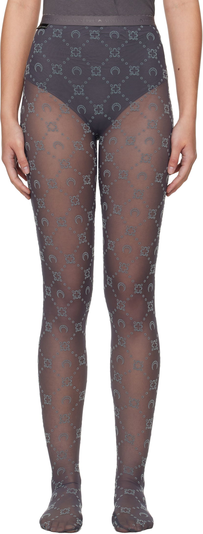 Nogavice Marine Serre Recycled Mesh Flock Tights Siva | WUW034A CJER0005