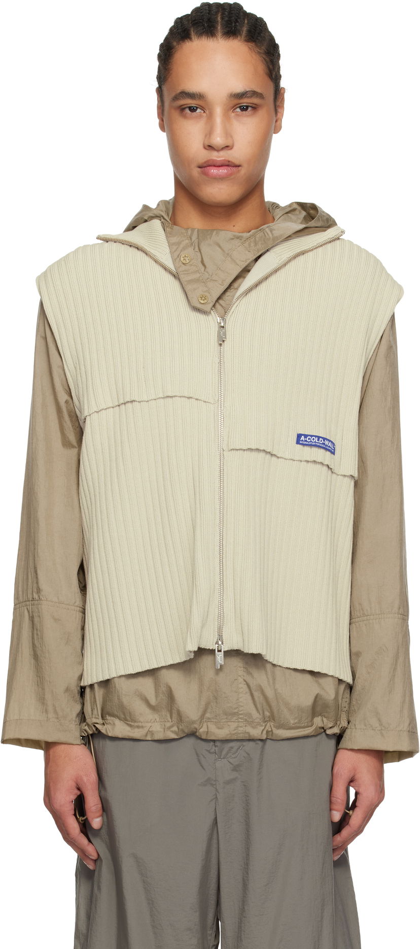 Pleteni pulover A-COLD-WALL* A-COLD-WALL* Panel Knit Vest Bež | ACWMK204