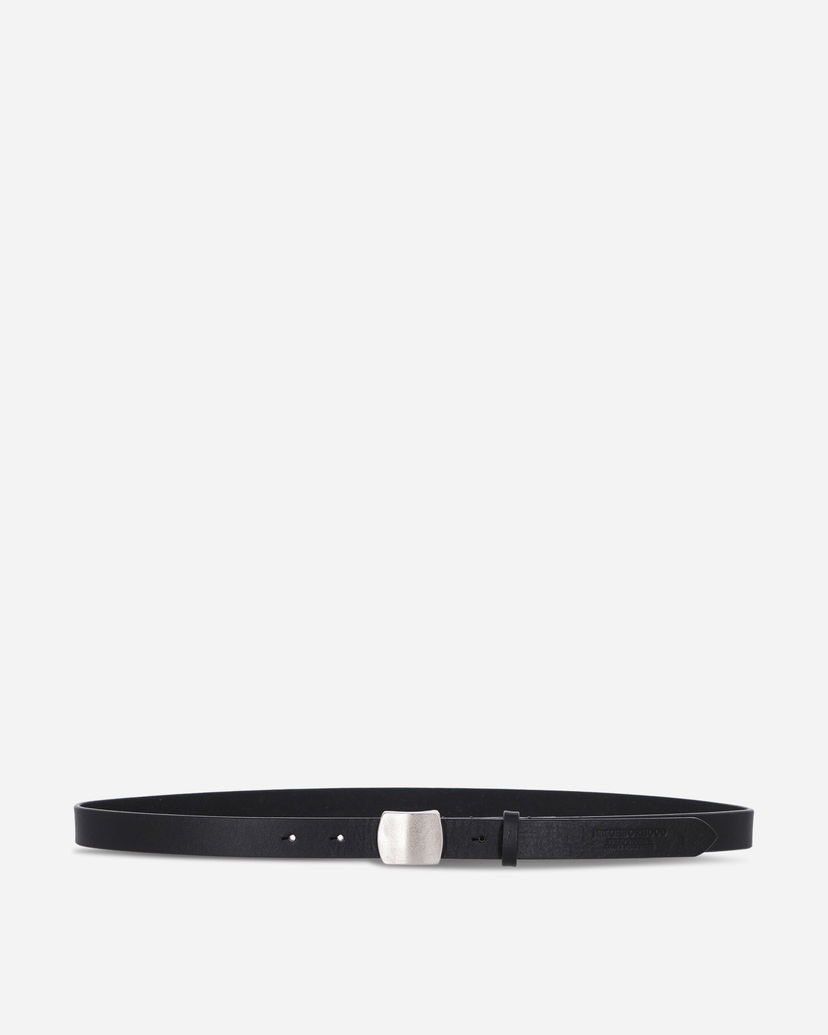 Pasovi Neighborhood Leather Belt Narrow Silver Buckle Črna | 252PKNH-AC01 BLACK