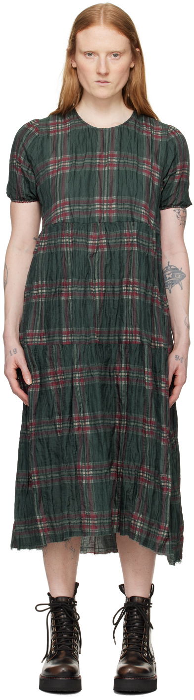 Obleke R13 R13 Check Midi Dress Zelena | R13WR028-R368B