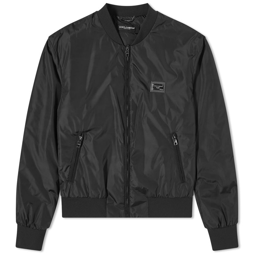Jakna Dolce & Gabbana Nylon Plate Bomber Jacket Black Črna | G9ABPTG7F2J-N0000