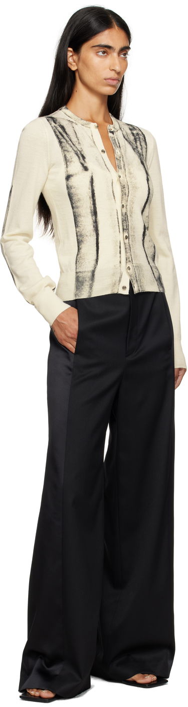 Pleteni pulover Maison Margiela MM6 Maison Margiela Folded Printed Cardigan Bež | S52HP0031 M13129, 3