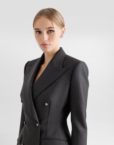 Jakna Dolce & Gabbana Double-breasted With Dg-branded Buttons Gray Siva | F27DJTFU287S8290, 3