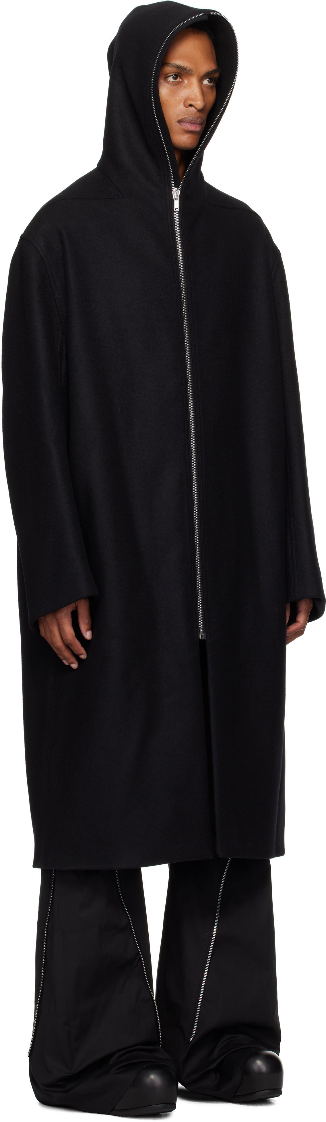 Plašči Rick Owens Rick Owens Concordians Mac Coat Črna | RU02E1979 WSF, 1