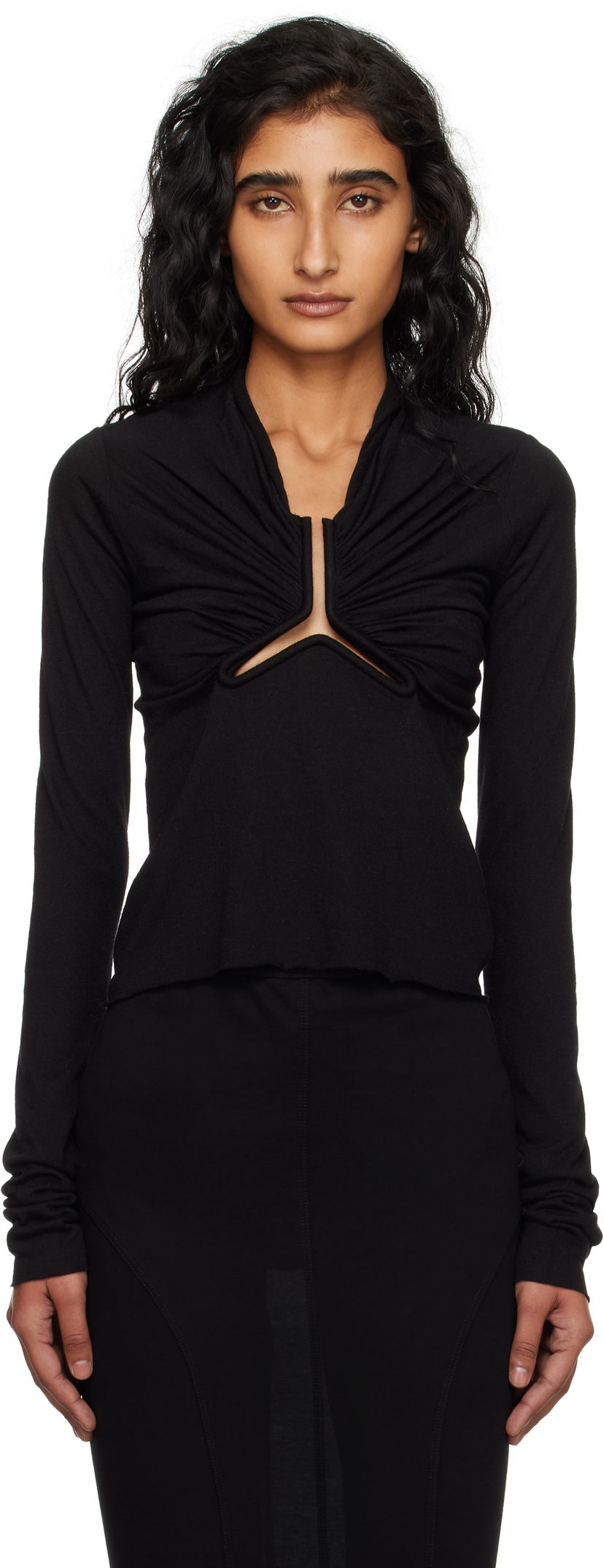 Majica Rick Owens Rick Owens Allanah Long Sleeve T-Shirt Črna | RP02E4266 JR