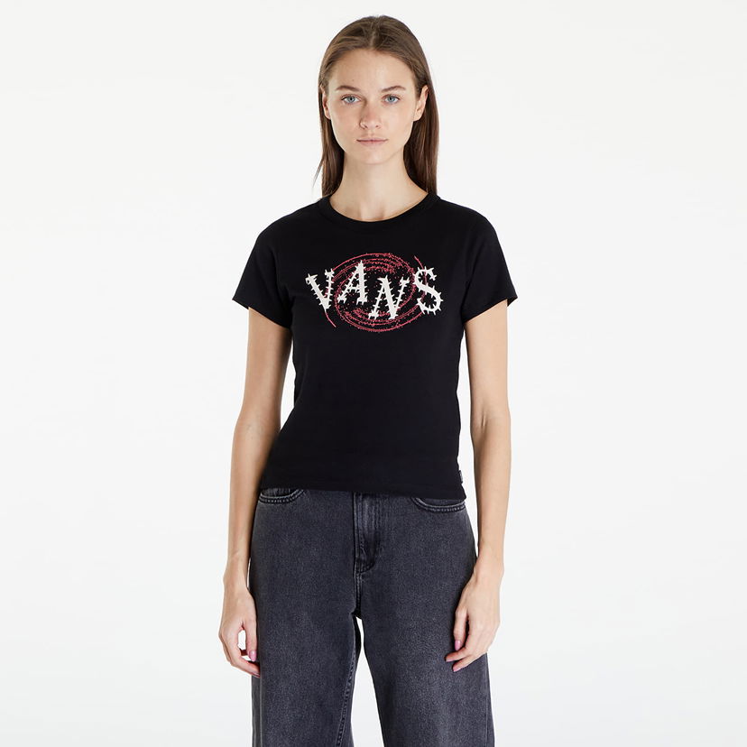Majica Vans Women's T-Shirt Spiral Down Mini Black Črna | VN000GFNBLK1