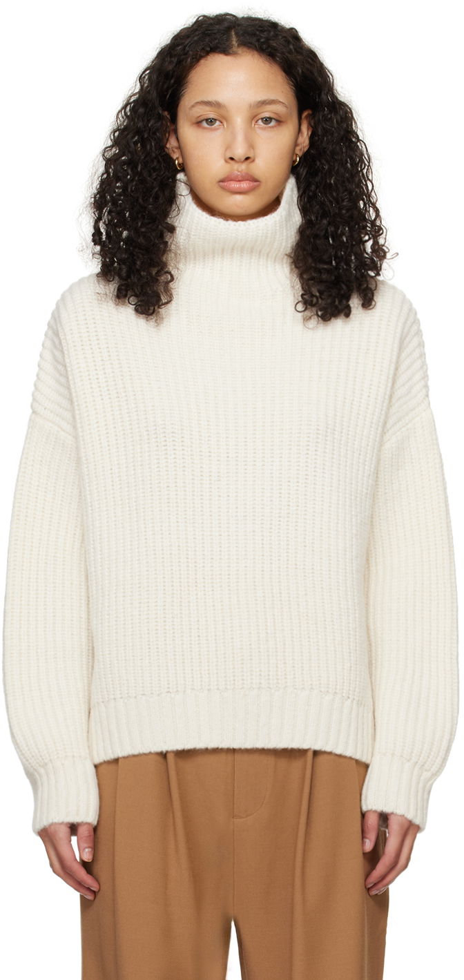 Pleteni pulover Anine Bing ANINE BING Sydney Turtleneck Sweater Bela | A-09-0102-120