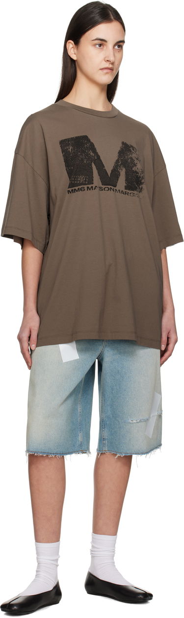 Majica Maison Margiela MM6 Maison Margiela Sunbleached Logo T-Shirt Rjava | S52GC0342 S24312, 3