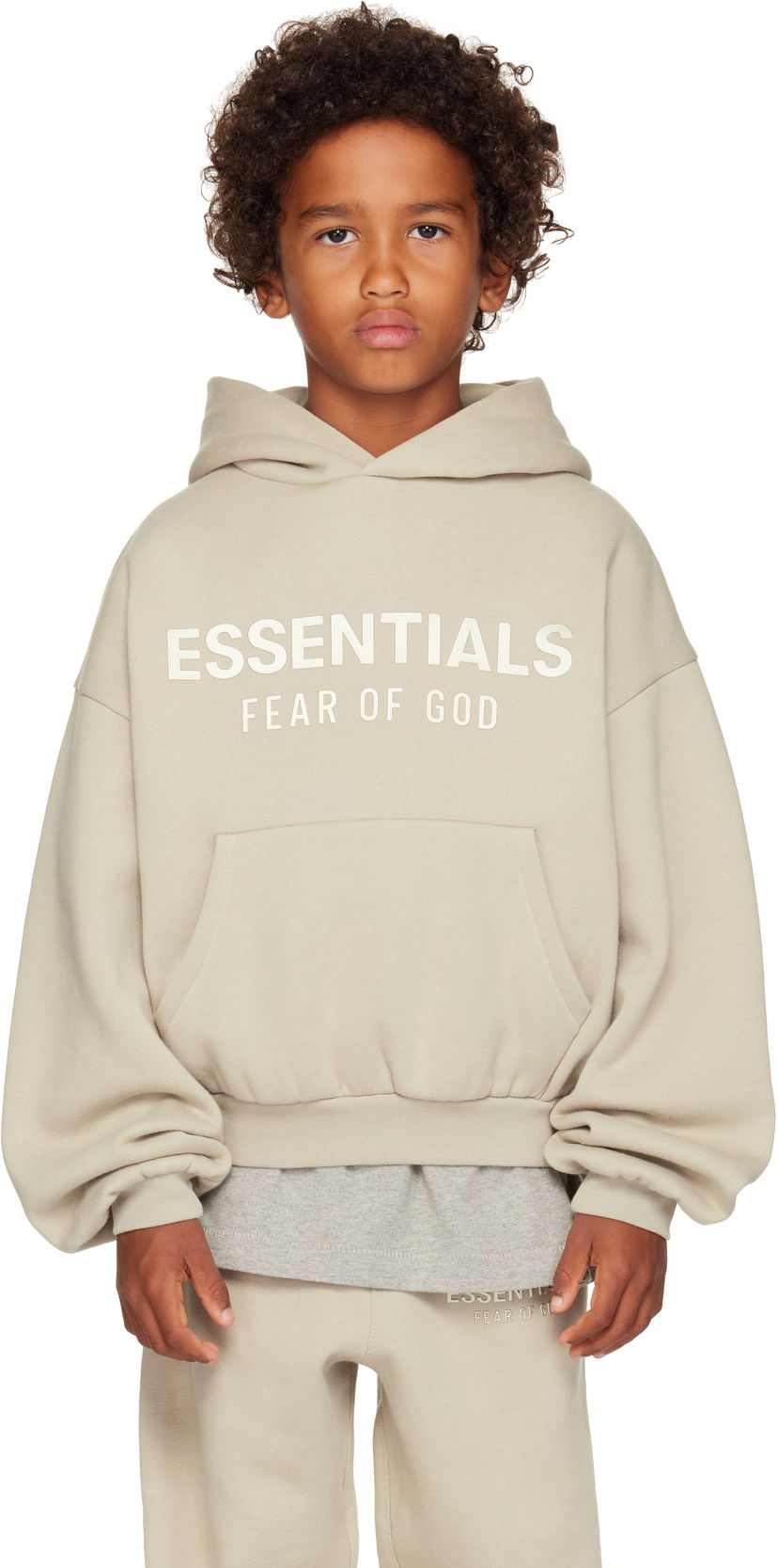 Pulover Fear of God ESSENTIALS Kids Fleece Hoodie Bež | 785SP252046K