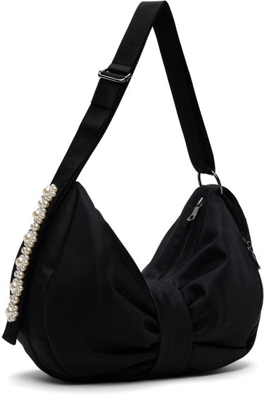 Torba za čez ramo Simone Rocha Simone Rocha Pearl-Embellished Sling Bow Bag Črna | BAG199B 0761, 1