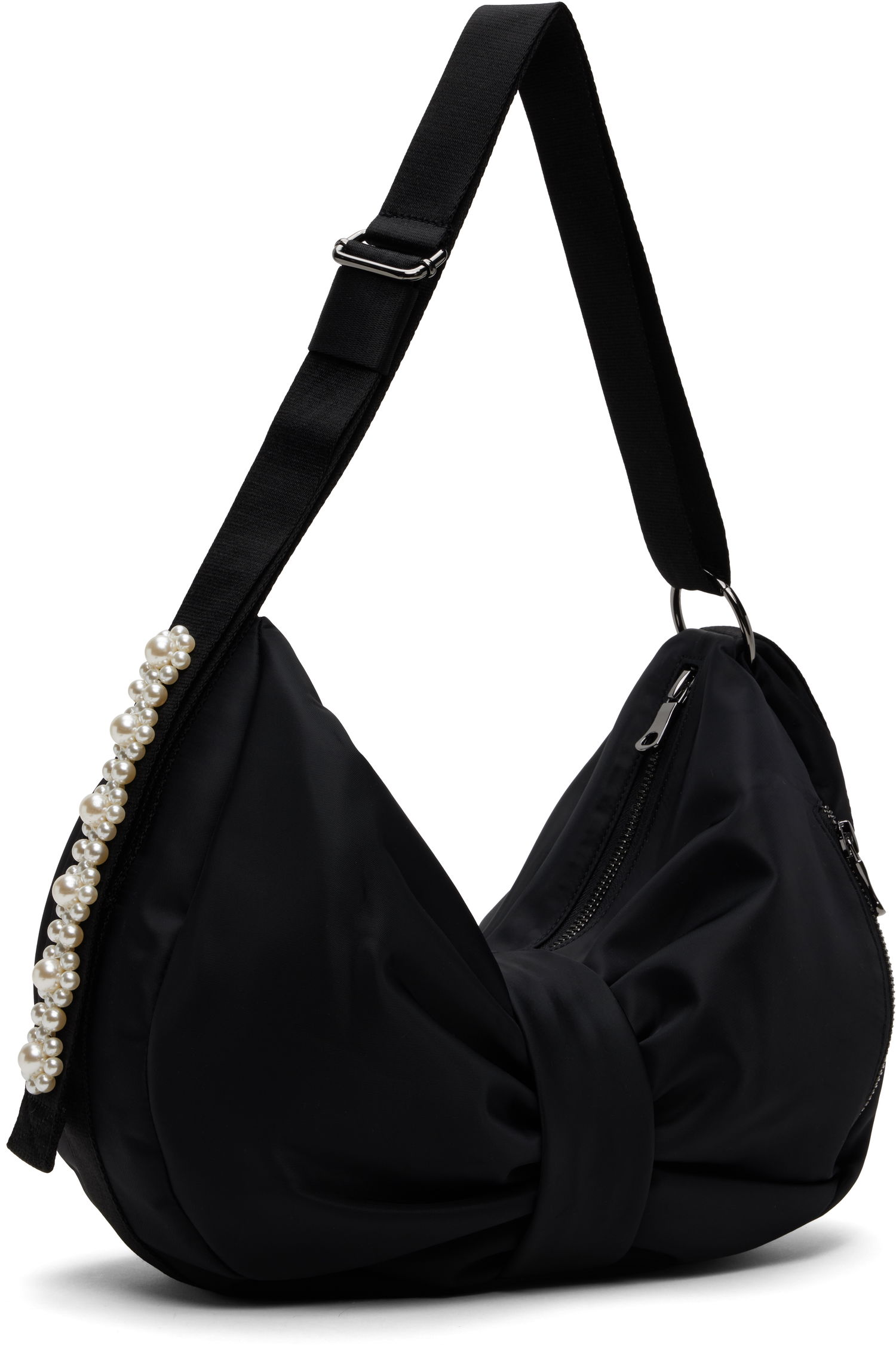 Torba za čez ramo Simone Rocha Simone Rocha Pearl-Embellished Sling Bow Bag Črna | BAG199B 0761, 1