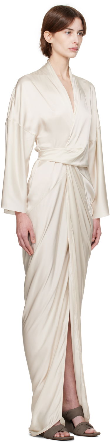 Obleke Rick Owens Rick Owens Hollywood Wrap Maxi Dress Bež | RP01E7566 SCH, 1