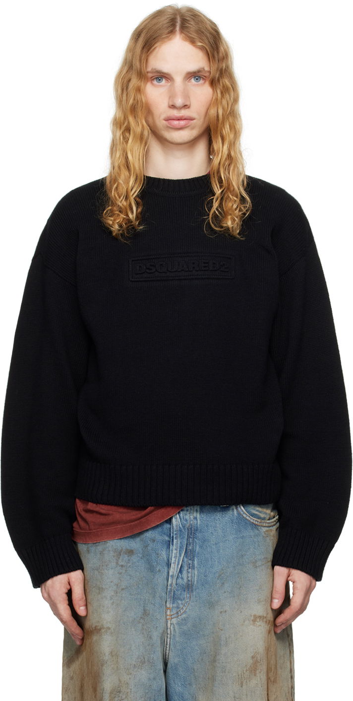 Pleteni pulover DSQUARED2 Crewneck Sweater Črna | S74HA1475_D13029