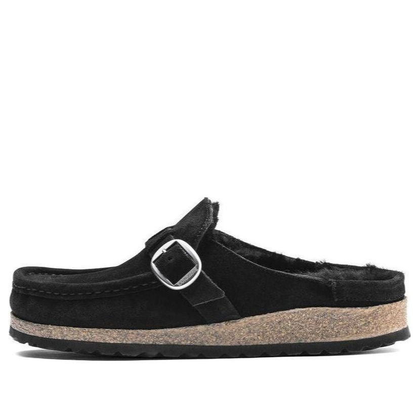 Superge in čevlji Birkenstock Buckley Shearling Suede Narrow Fit Sandals Črna | 1018126