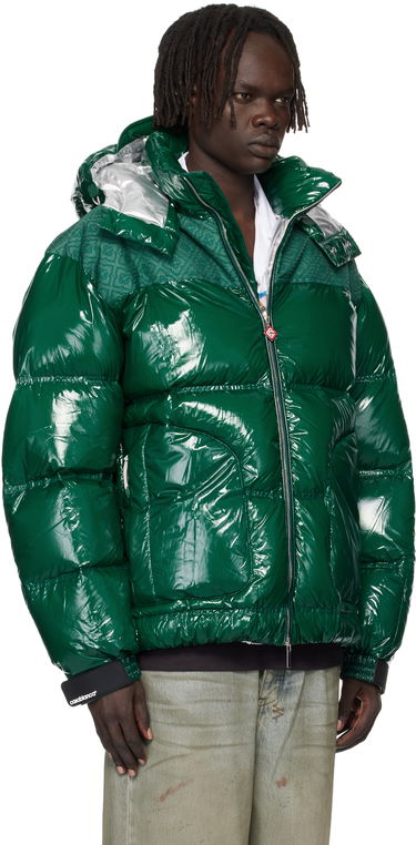 Puhovka Casablanca Shiny Hooded Puffer Jacket Zelena | MPF25-OT-197-01, 3