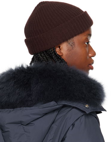 Beanie Yves Salomon Ribbed Beanie Rjava | 24W23WAA500XXMACL, 2