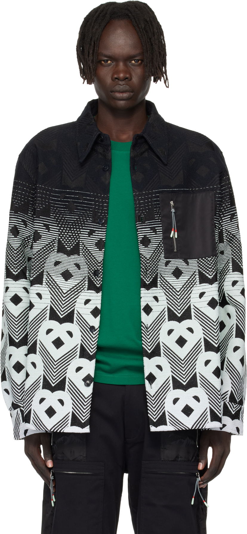Jakna Casablanca Casablanca Gradient Monogram Shirt Jacket Črna | MPF25-JK-374-01