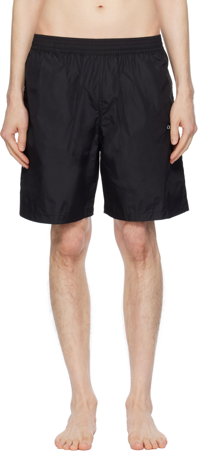 Kopalke Off-White Off-White Diag Outline Surfer Swim Shorts Črna | OMFD013C99FAB0011001