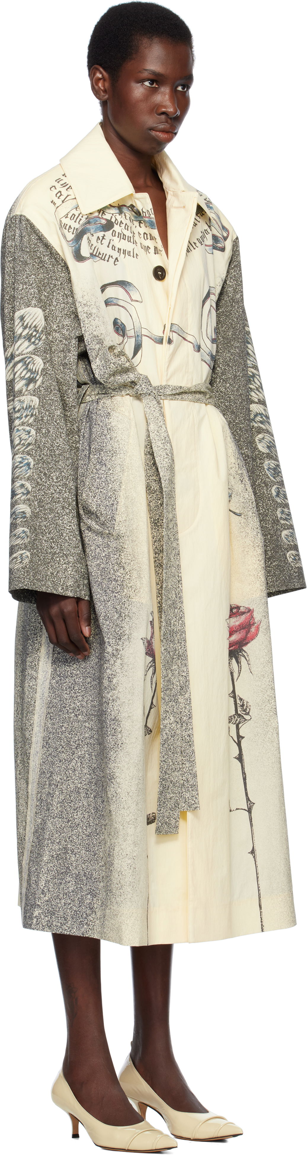 Trenčkot Jean Paul Gaultier Jean Paul Gaultier 'The Multi-Tattoo' Print Trench Coat Rumena | 25/34-U-MA035-C587-030030, 1