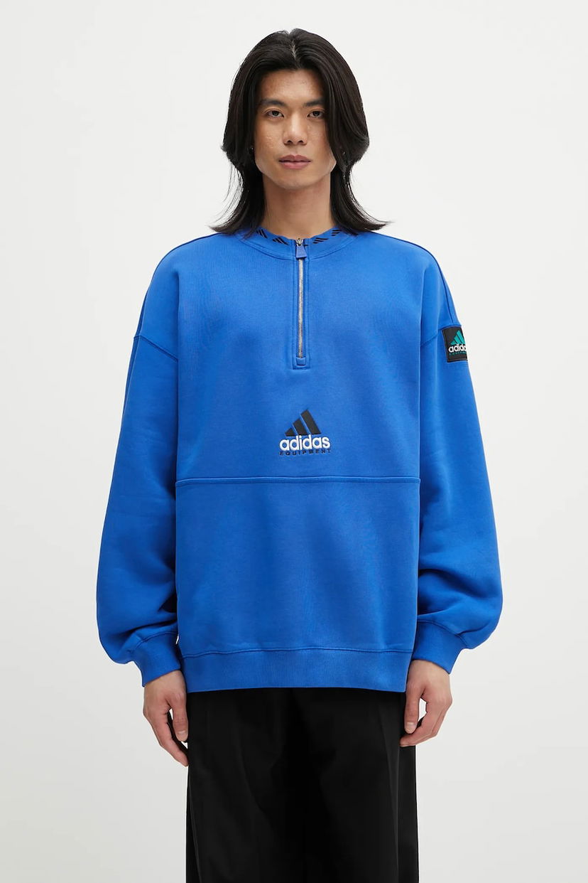 Pulover adidas Originals adidas Originals EQT Fleece HZ Half-Zip Sweatshirt Modra | JD0643