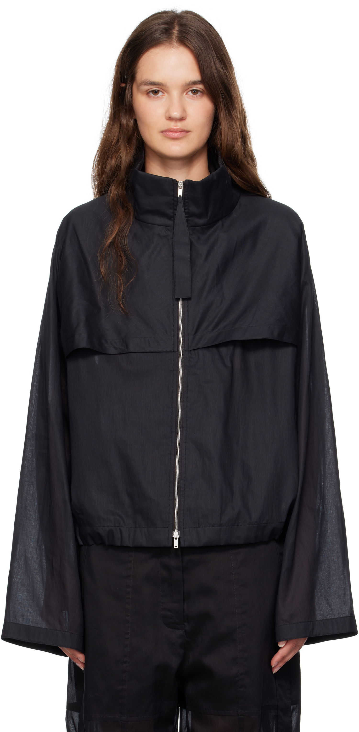 Jakna Jil Sander Jil Sander Cotton Muslin Zip Up Jacket Črna | J01SW0009_J45014, 0