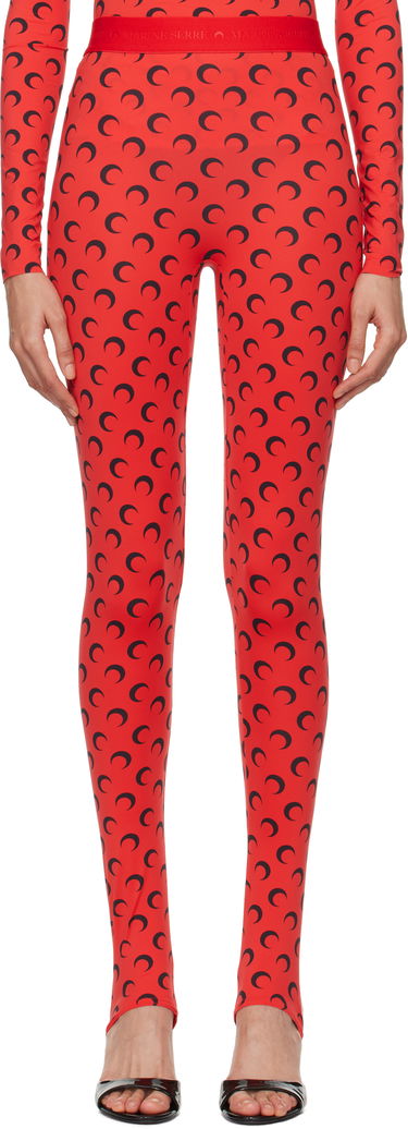 Pajkice Marine Serre Stirrup Leggings with Moon Print Rdeča | WPA111A CJER0001, 0