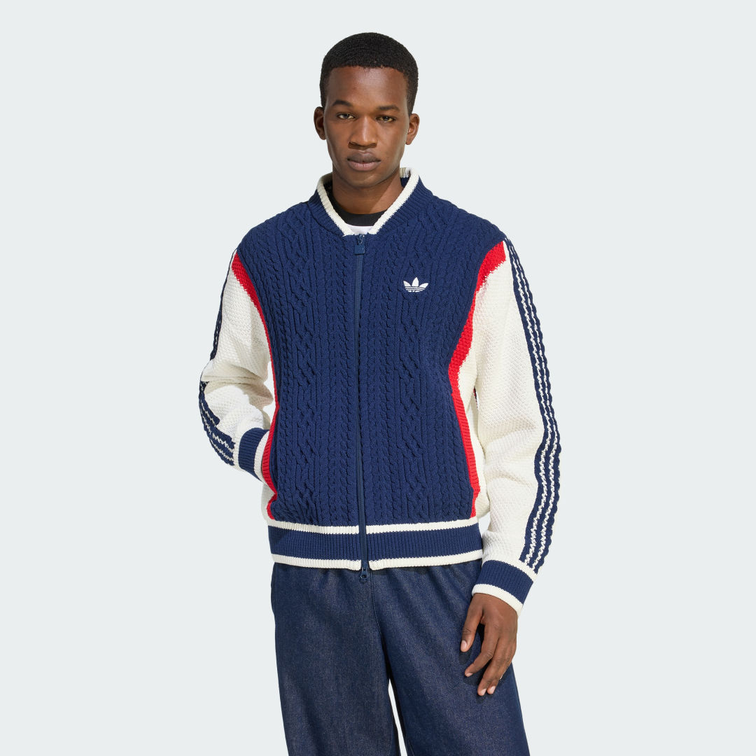 Bomber jakna adidas Performance Retro Remix Knit Bomber Jacket Modra | KS5438, 0