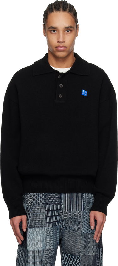 Pleteni pulover ADER ERROR ADER error Significant TRS Tag Knit Polo Črna | BO42FYKT0102BK, 0