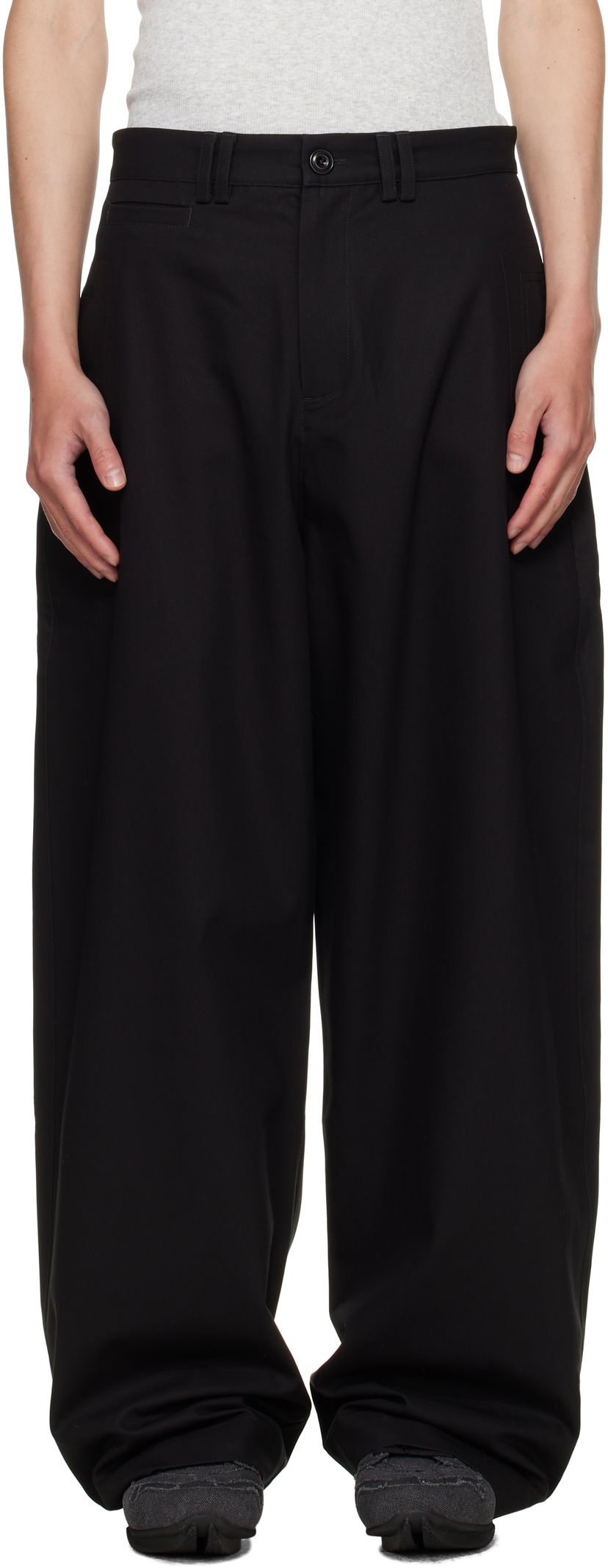 Hlače sage NATION SAGE NATION Wide Tailored Trousers Črna | S128 WIDE TAILORED TROUSER COT