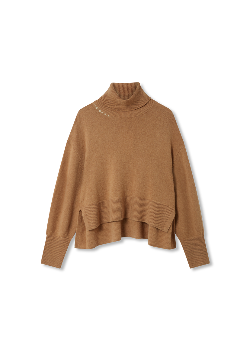 Pleteni pulover AXEL ARIGATO Maeve Turtleneck Cropped Sweater Rjava | A3324002