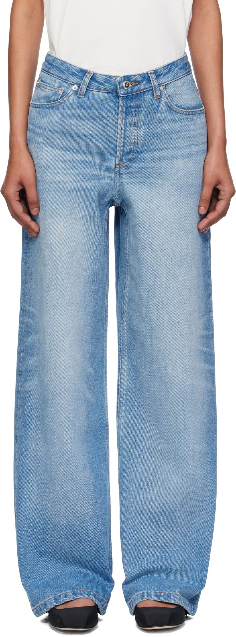 Kavbojke A.P.C. A.P.C. Elisabeth Wide-Leg Jeans Modra | COHIC-F09181
