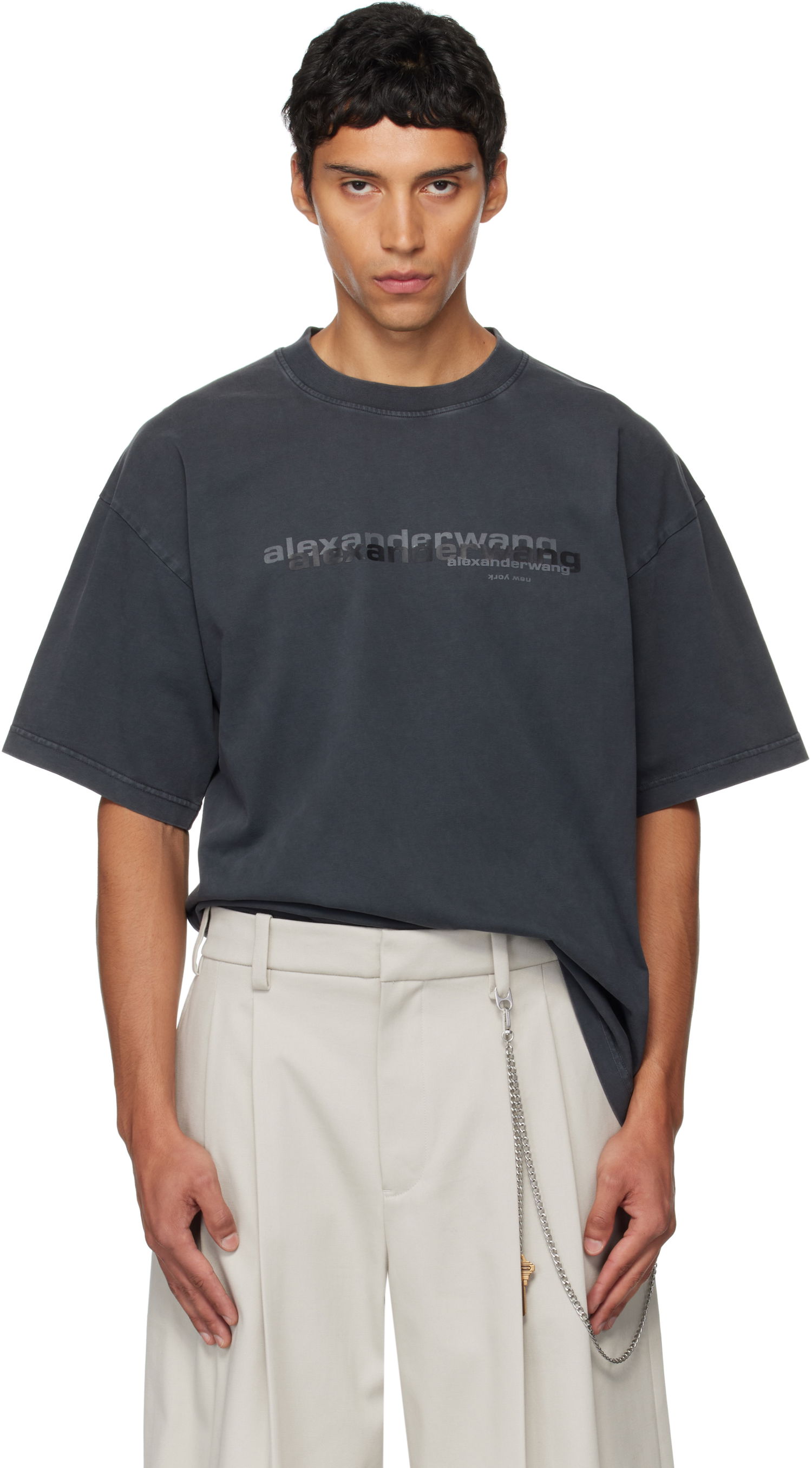 Majica Alexander Wang Alexander Wang Short Sleeve T-Shirt Siva | UCC3251847, 0
