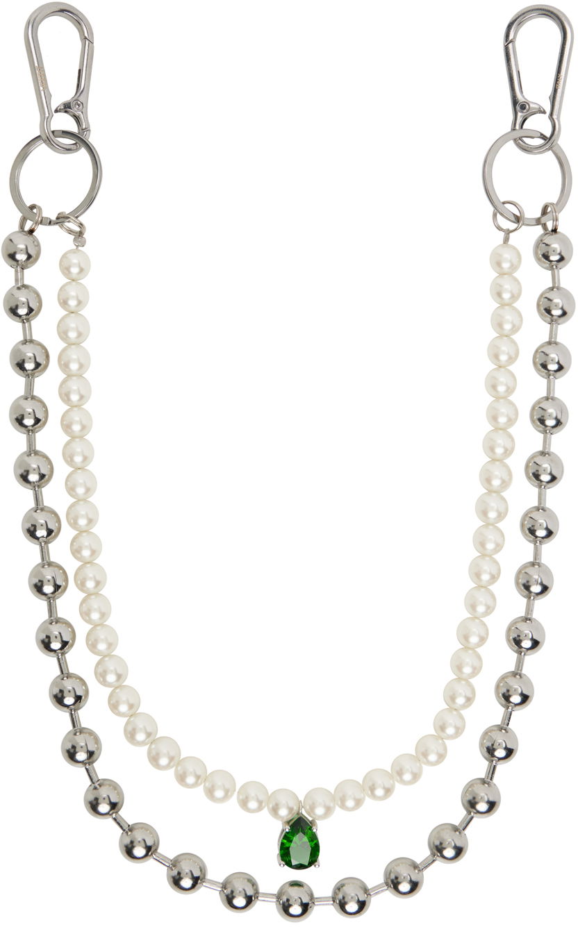 Obeski za ključe VEERT The Ball Pearl Chain With Green Stone Zelena | KEYCH2, 0