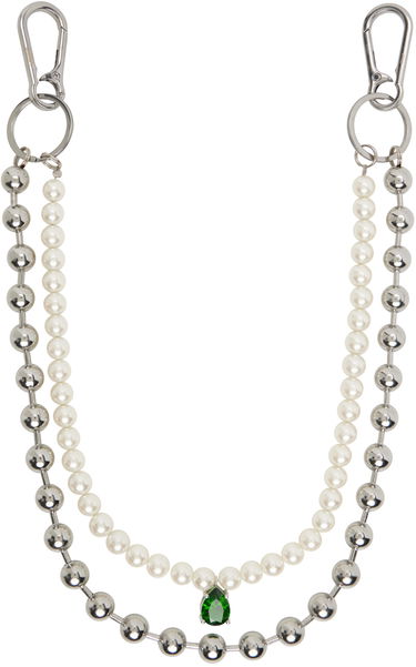 Obeski za ključe VEERT The Ball Pearl Chain With Green Stone Zelena | KEYCH2, 0