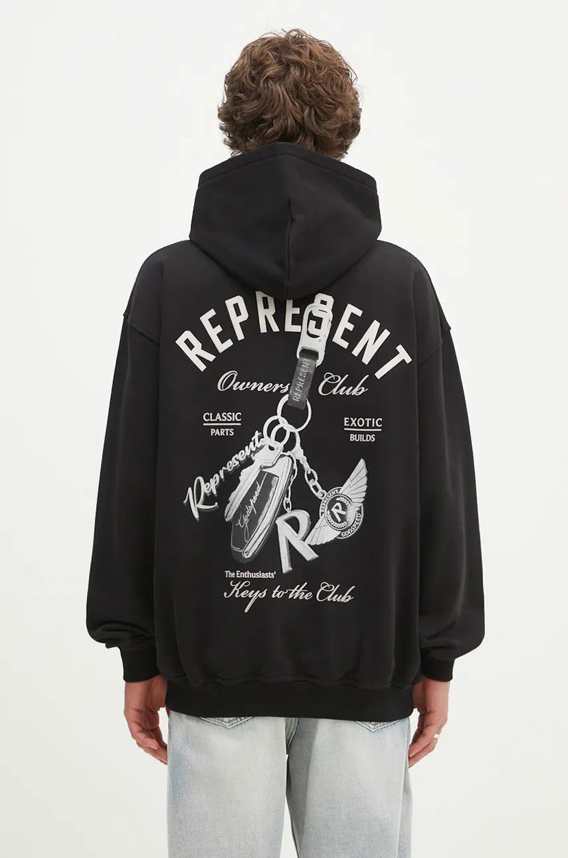 Pulover Represent Clo Represent Keys To The Club Hoodie With Print Črna | MLM4240.001