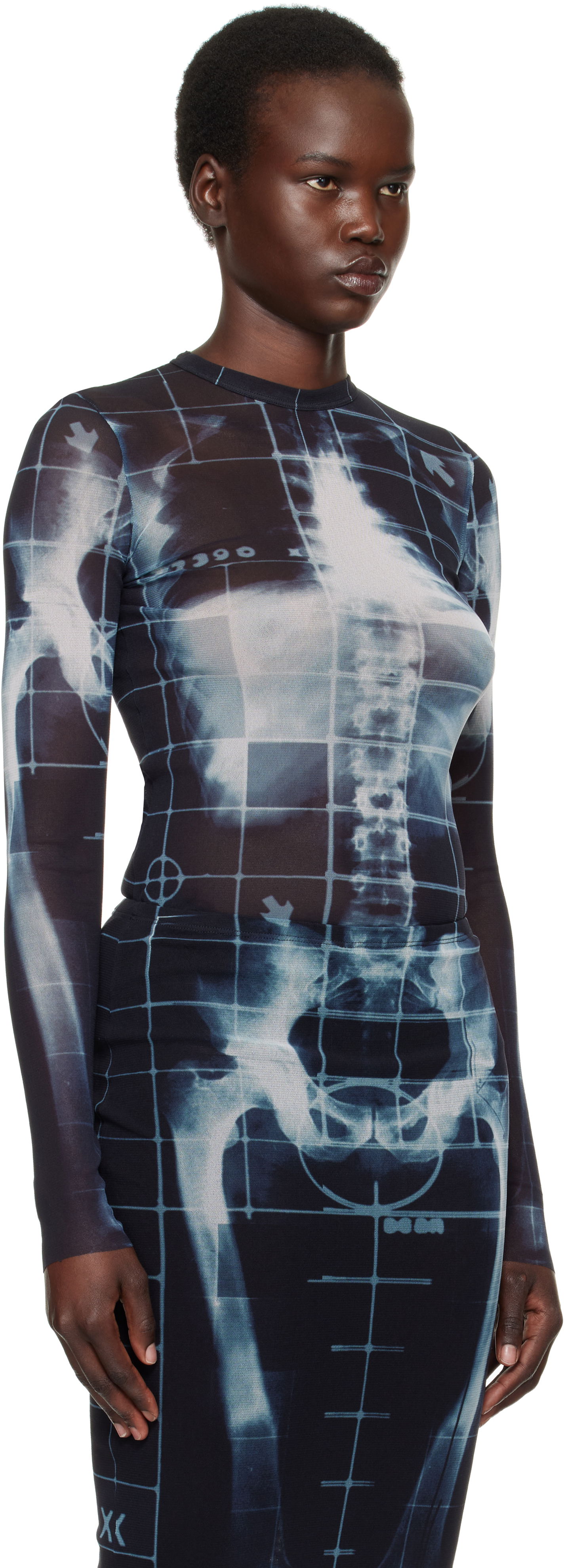 Obleke Jean Paul Gaultier Jean Paul Gaultier 'The Squeletor' Mesh T-Shirt Črna | 25/33-F-TO241-T580-005956, 1
