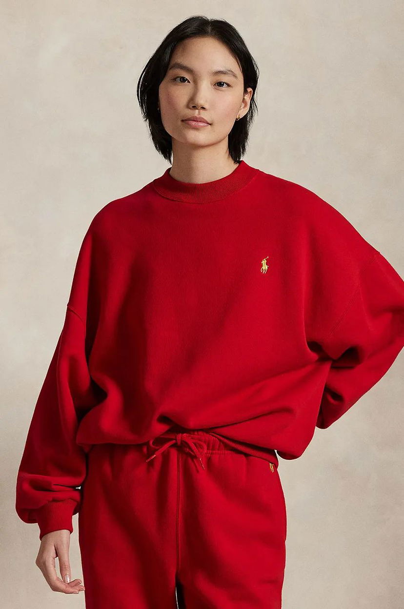 Pulover Polo by Ralph Lauren Red Relaxed Fit Sweatshirt Rdeča | 211961273