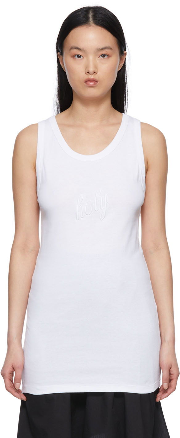 Majica brez rokavov Ann Demeulemeester Seva White Tank Top Bela | 2201-W-JE20-222-002