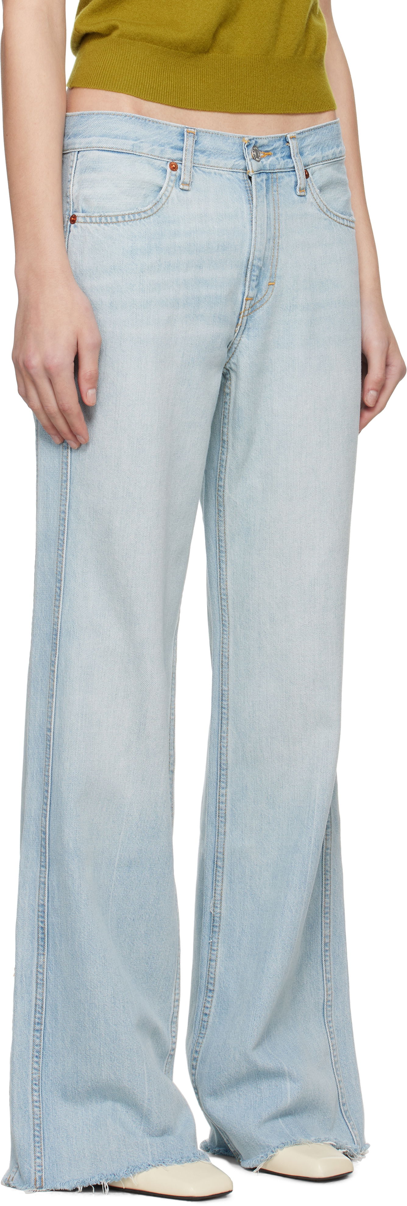 Kavbojke RE/DONE Re/Done 'The Californian' Wide-Leg Jeans Modra | 168-03WCALIJN, 1