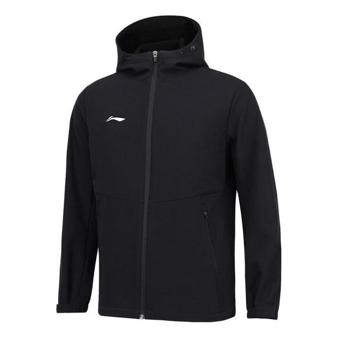 Vetrovka Li-Ning Logo Fleece Full Zip Jacket Črna | AFDSC13-1