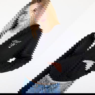 Pulover GUESS GUESS Roberta Full Zip Crop Sweatshirt Črna | V5RQ20KC3D2-FJ8N, 1