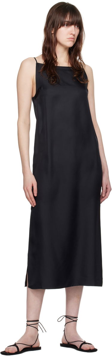 Obleke Loulou de Saison Loulou de Saison Sulum Midi Slip Dress Črna | SULUM, 3