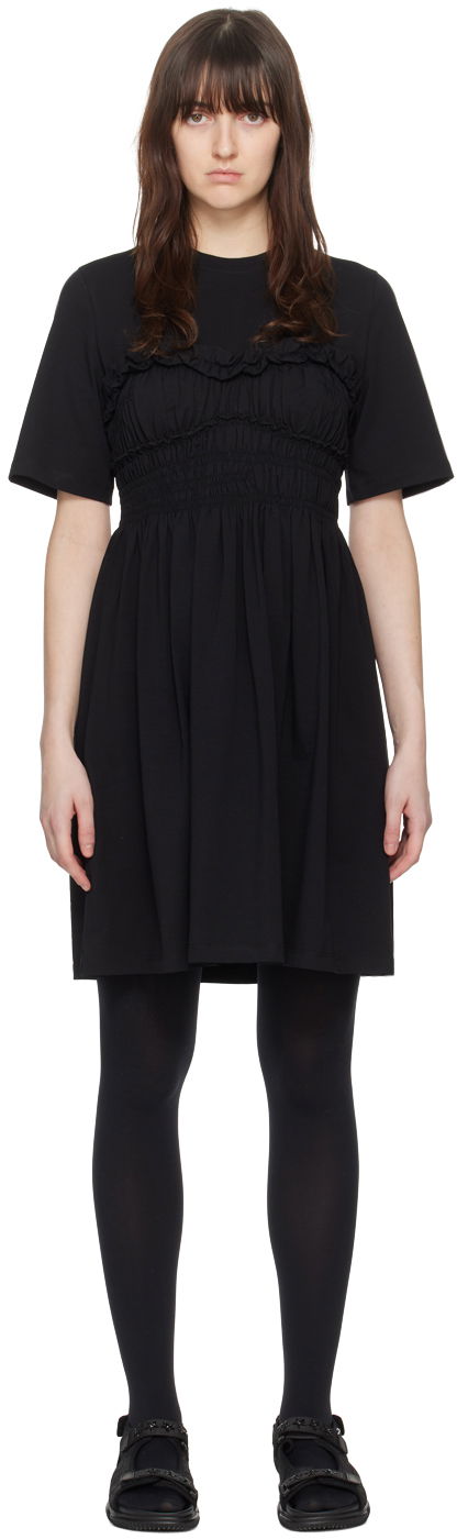 Obleke Cecilie Bahnsen Smocked Mini Dress Črna | 1.24RTW10026 VALENCIA DRESS