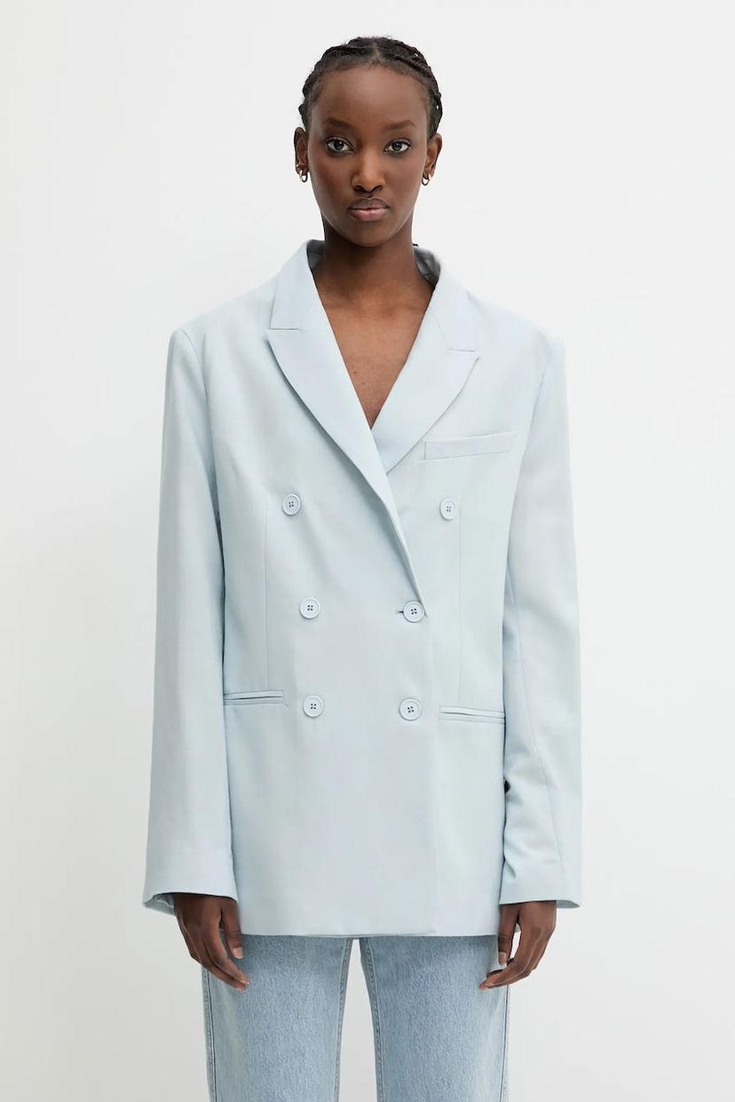 Jakna Fiorucci Fiorucci Double Breasted Blazer Modra | W02SPBDO059WO01BL02