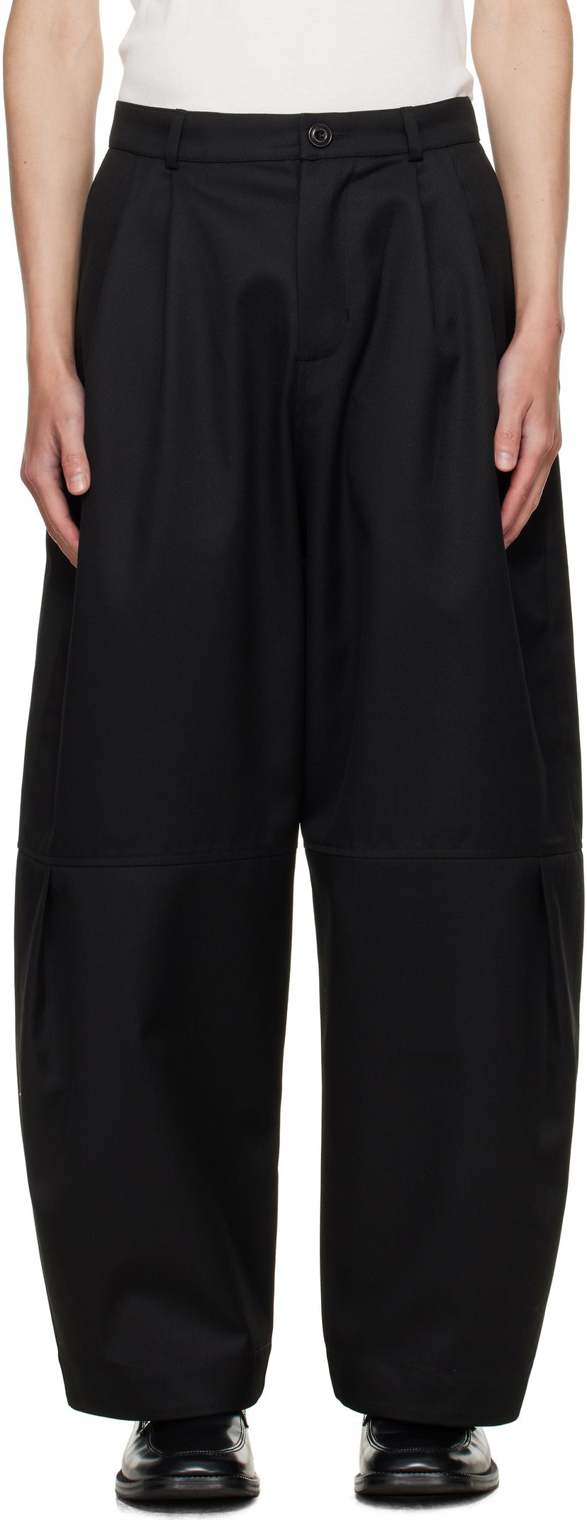 Hlače sage NATION SAGE NATION Zushi Pleated Trousers Črna | S091 ZUSHI TROUSER COTTON TWIL