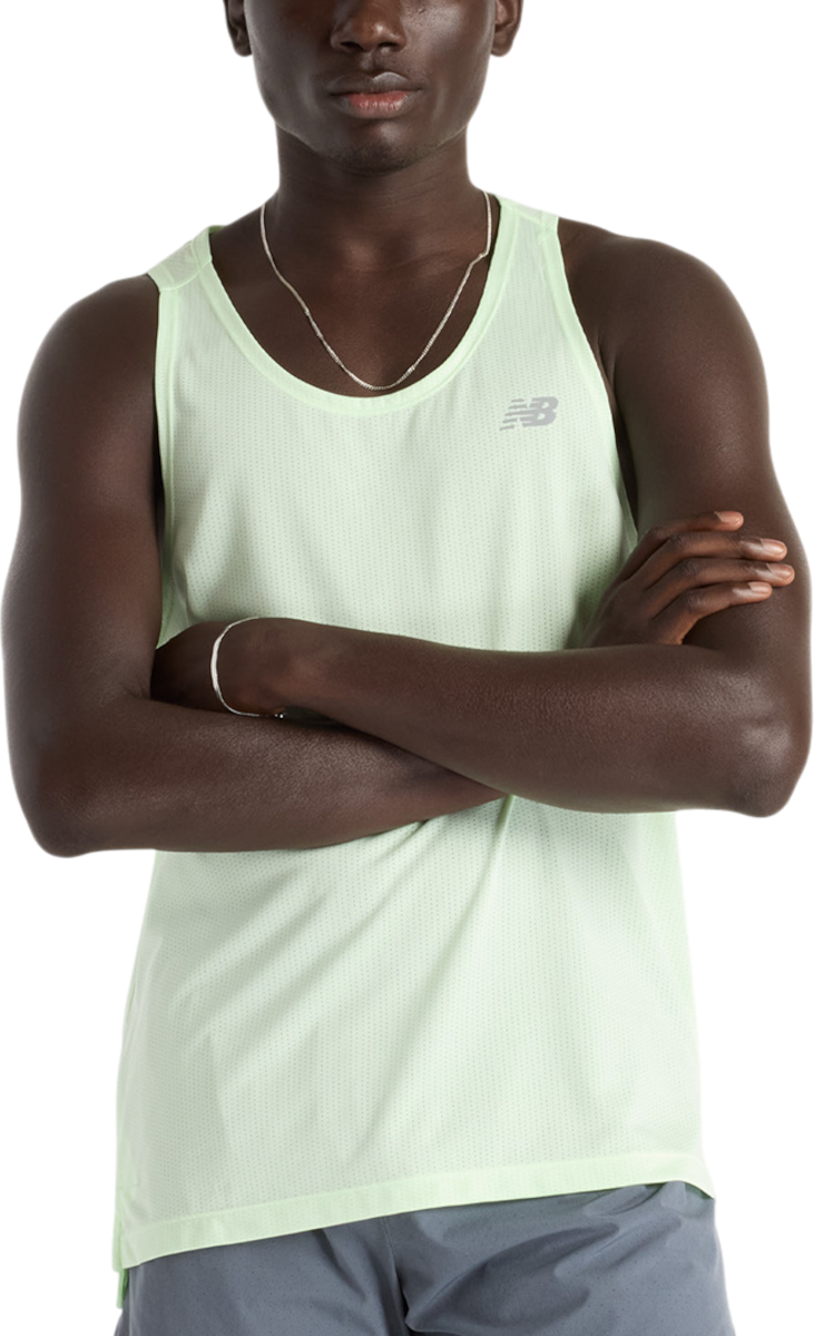 Majica brez rokavov New Balance Athletics Singlet Zelena | mt41250-mew