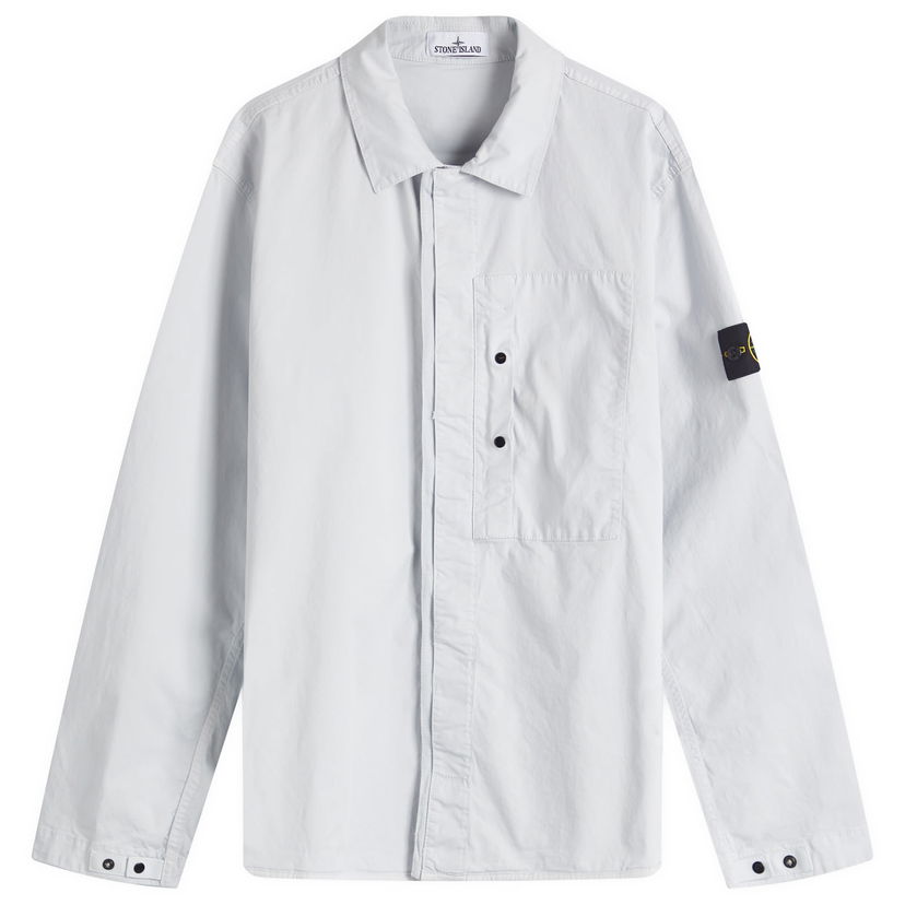 Srajce Stone Island Stone Island Supima Cotton Twill Stretch-TC Button Shirt Jacket Siva | K1S151200033-V0041
